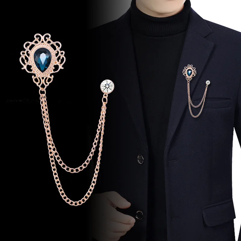 Vintage Fashion For Women - Nuovo vintage nappa catena strass spilla