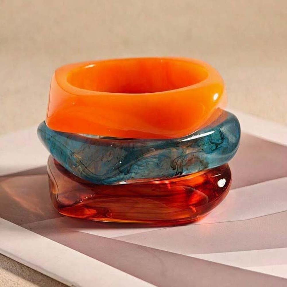 Vintage Fashion Gen Z - Bracciali Statement in Resina Traslucida, Bracciali