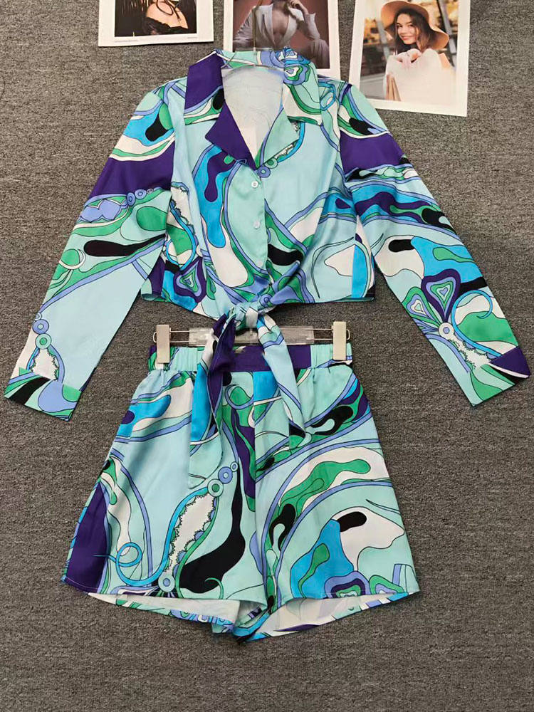 Vintage Fashion Jersey - Completo da donna elegante con stampa