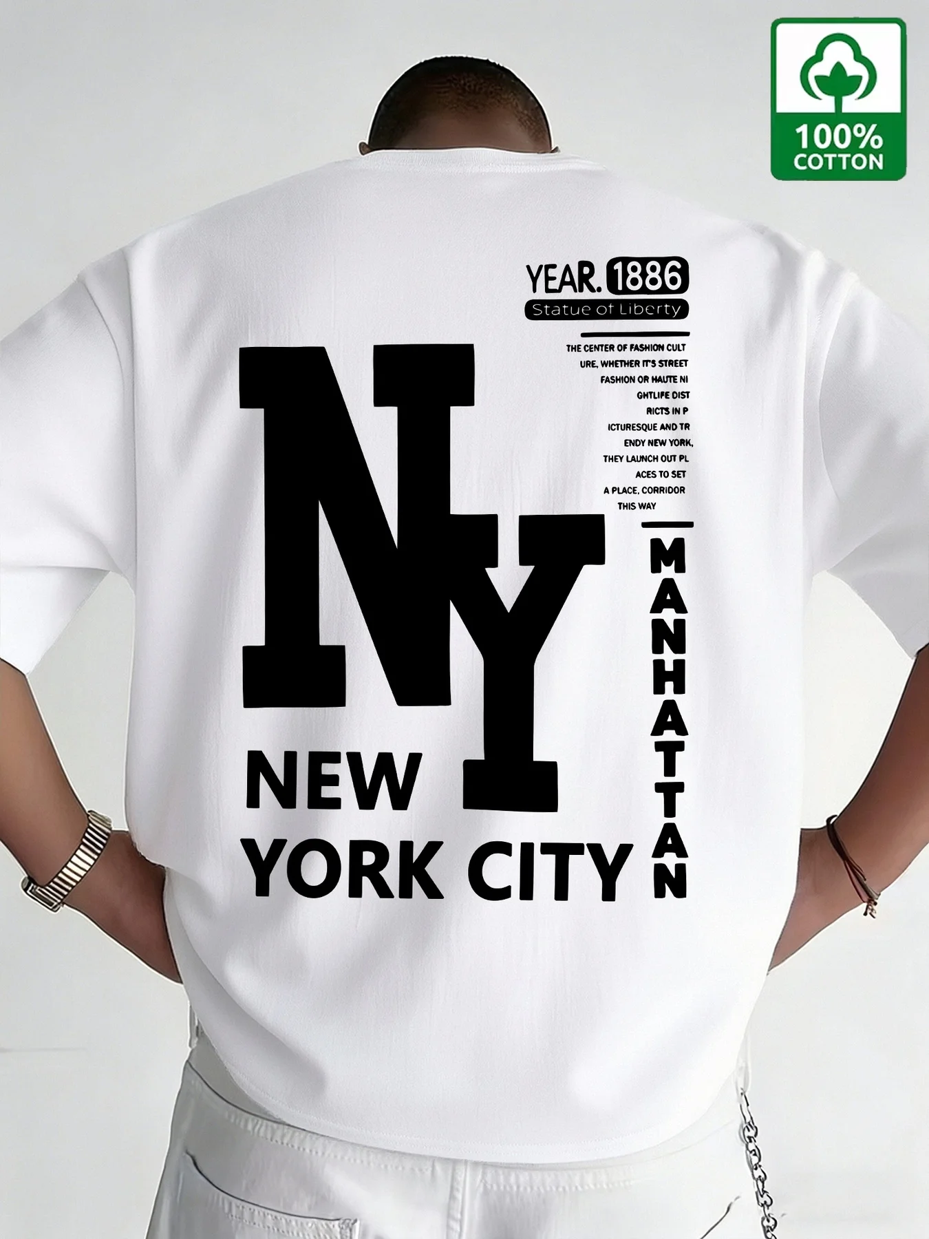 Vintage Fashion York - T-Shirt da Uomo NYC in Cotone