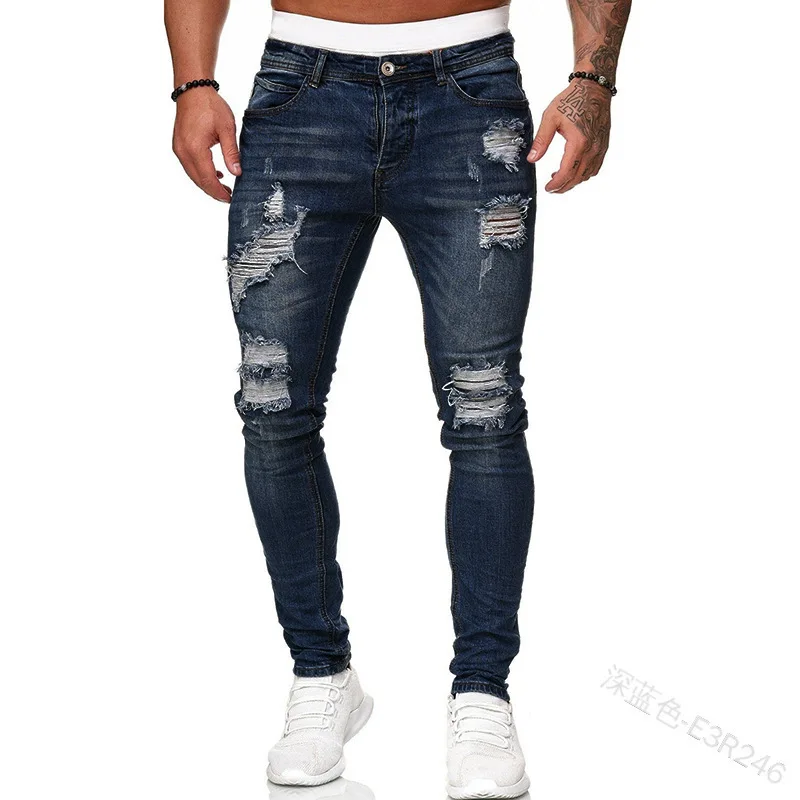 Retro Track Pant - Jeans da uomo strappati Pantaloni in