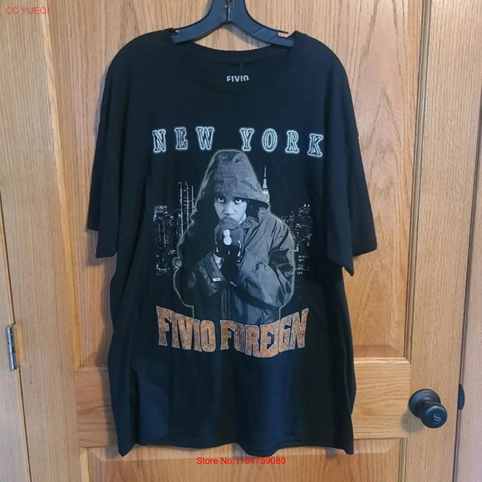 Vintage Fashion York - T-shirt nera da uomo Rue21 Fivio