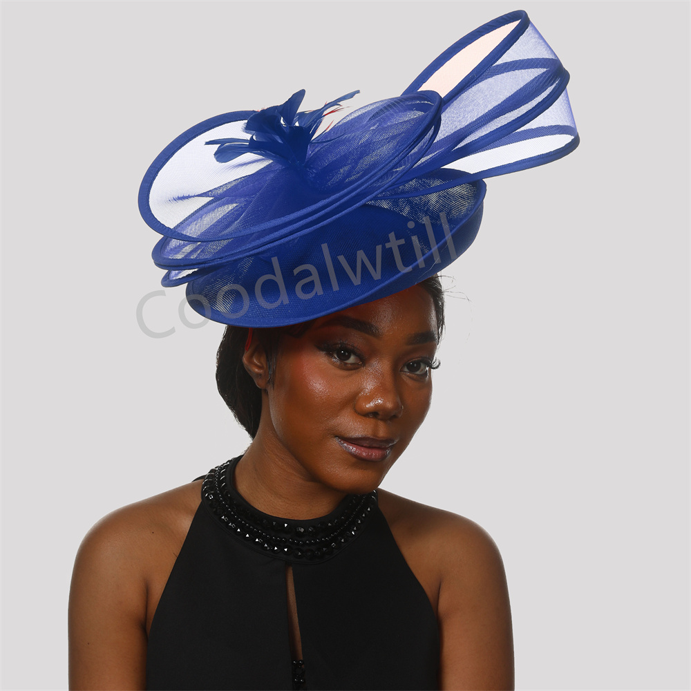 Vintage Fashion Events - Feather Derby Hat Flower Fascinator Women