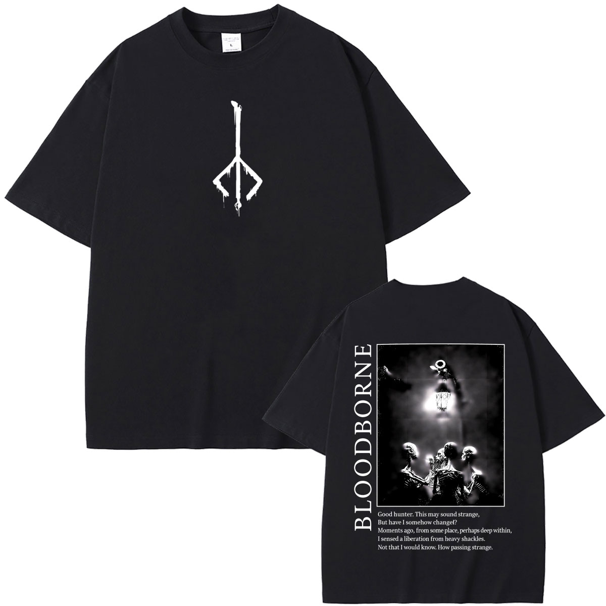 Vintage Fashion Game - T-shirt del gioco Bloodborne, estiva, unisex,