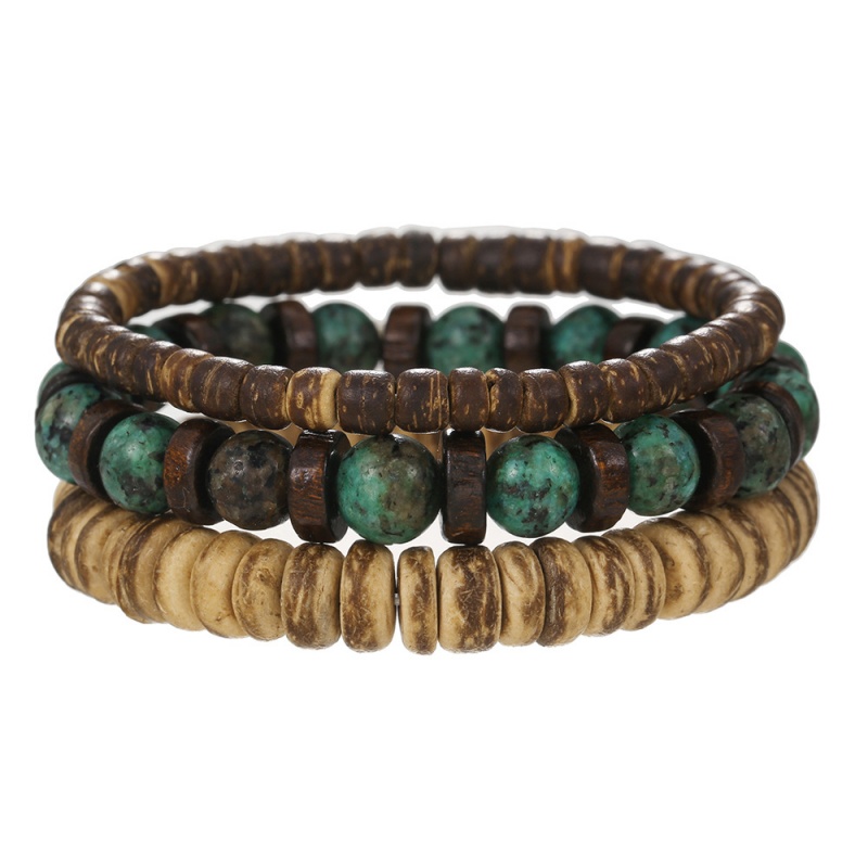 Vintage Fashion Meaning - 3 pezzi braccialetto multistrato perline di