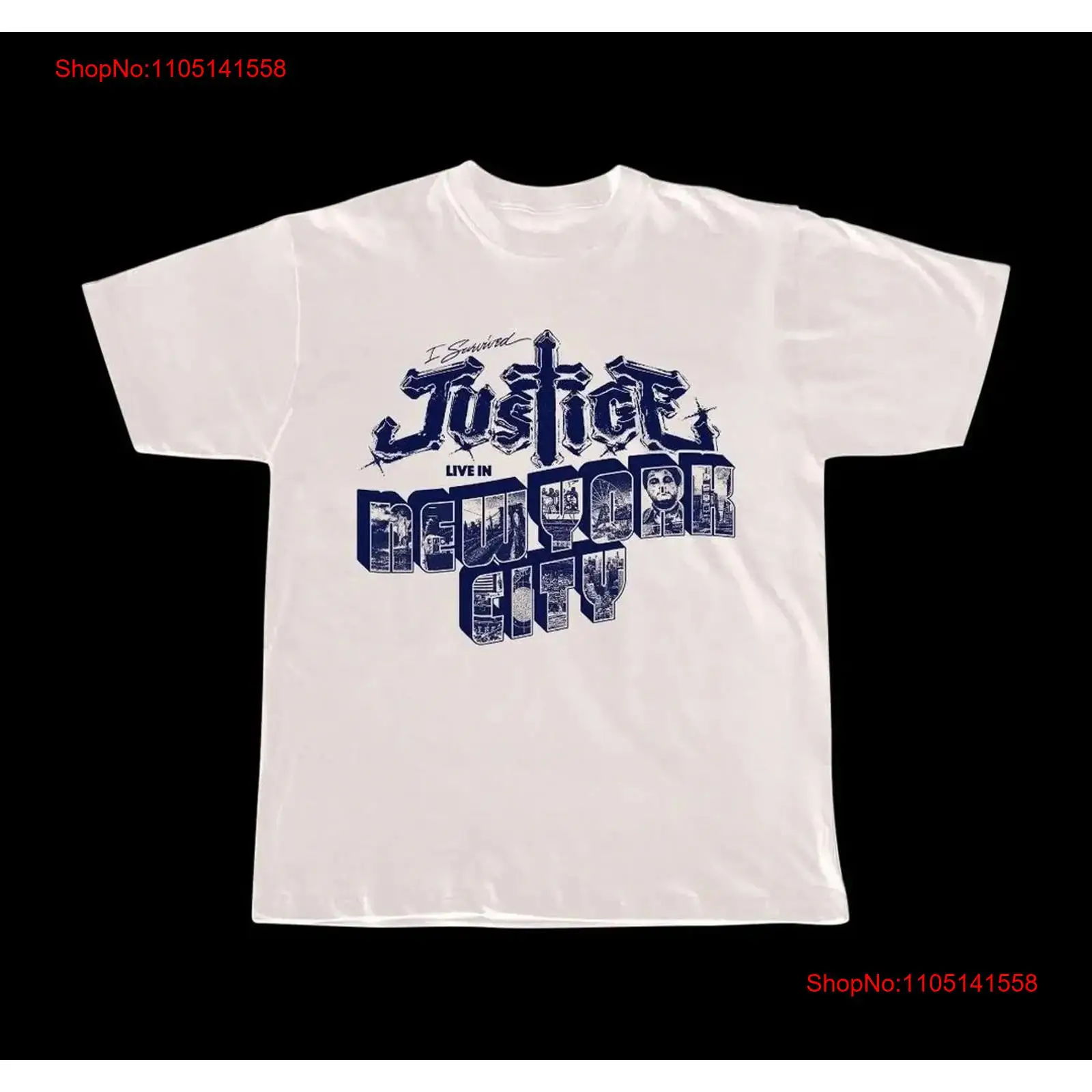 Vintage Fashion York - Maglietta Justice Band Live In New