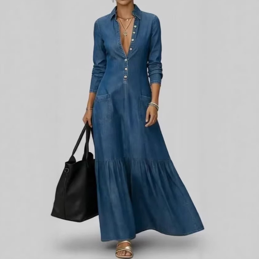 Vintage Fashion Women Dresses - Nuovo Abito in Denim alla Moda,