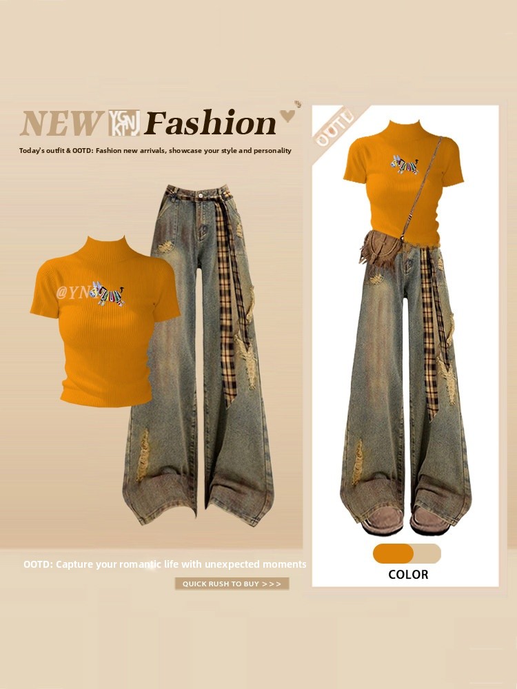 Vintage Fashion Pieces - Set Estivo Stile Americano: T-Shirt a