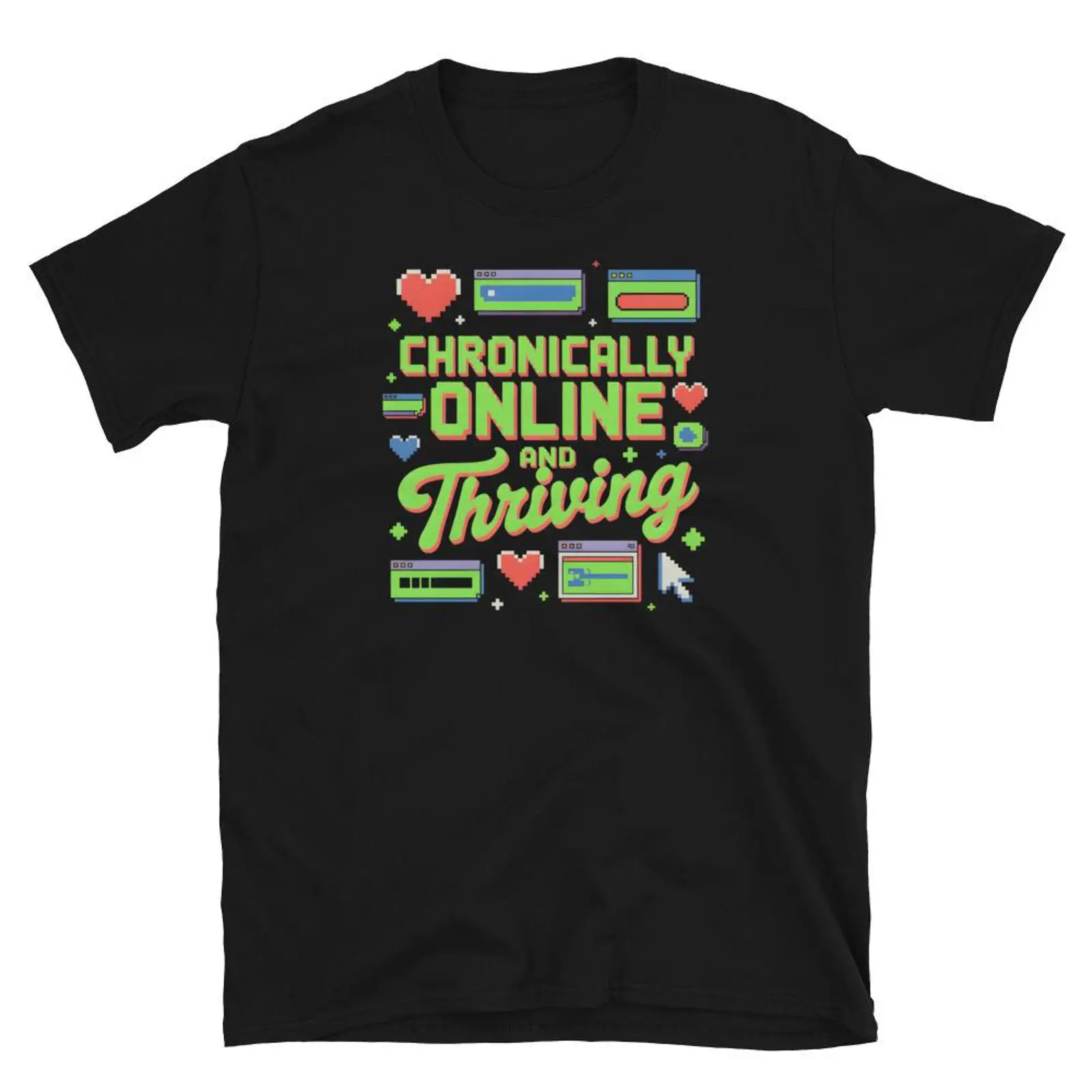 Vintage Fashion Gen Z - Maglietta 'Chronically Online And Thriving' Divertente