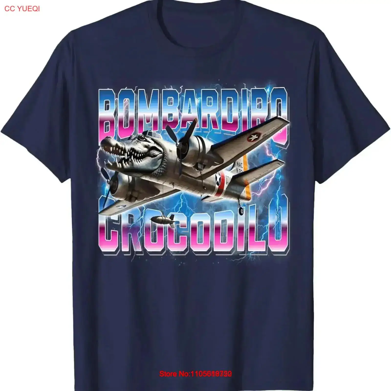 Vintage Fashion Gen Z - T-shirt Bombardiro Crocodilo Italian Brainrot Divertente