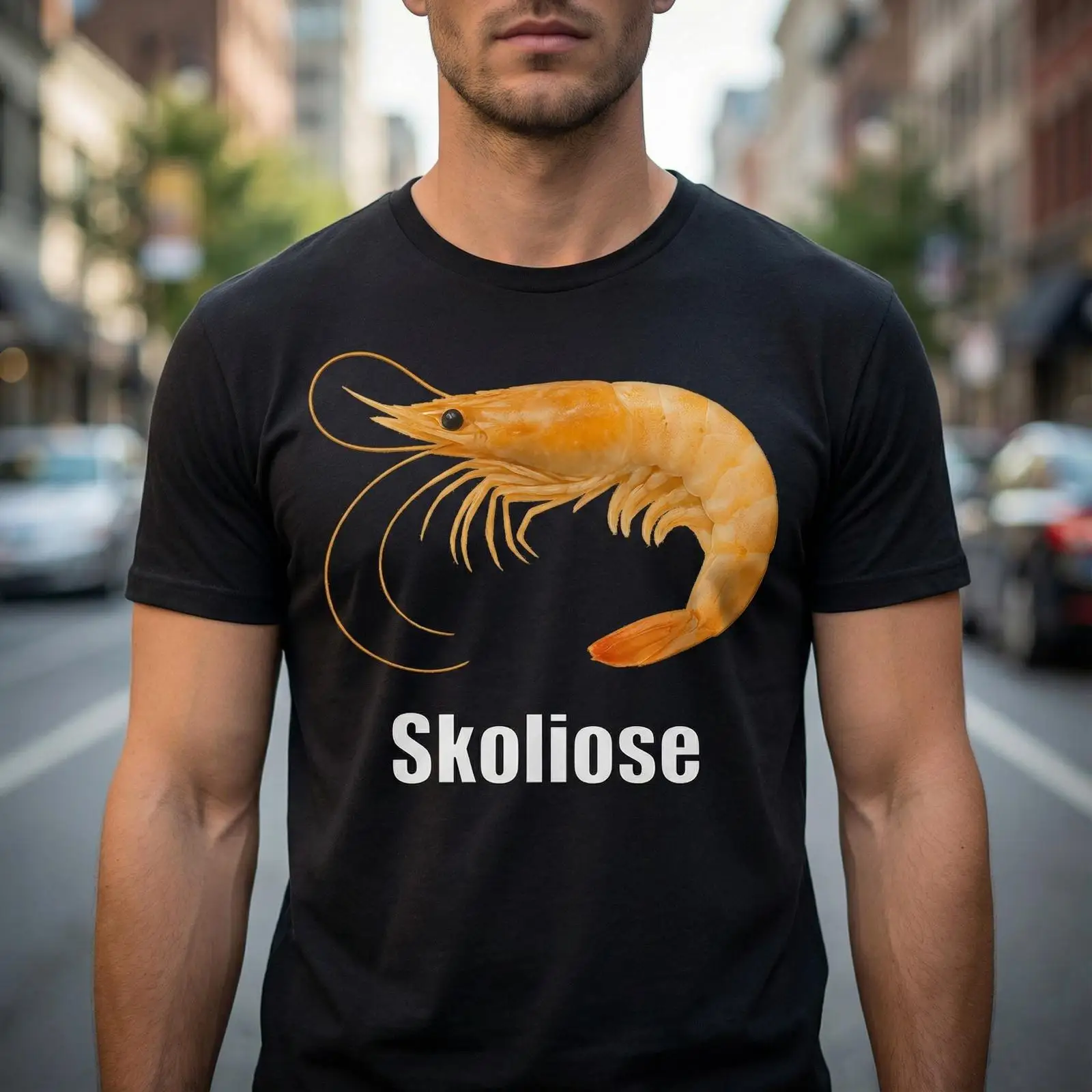 T-shirt Shrimp Scoliosis, umor - Vintage Fashion Gen Z recensione e prezzo