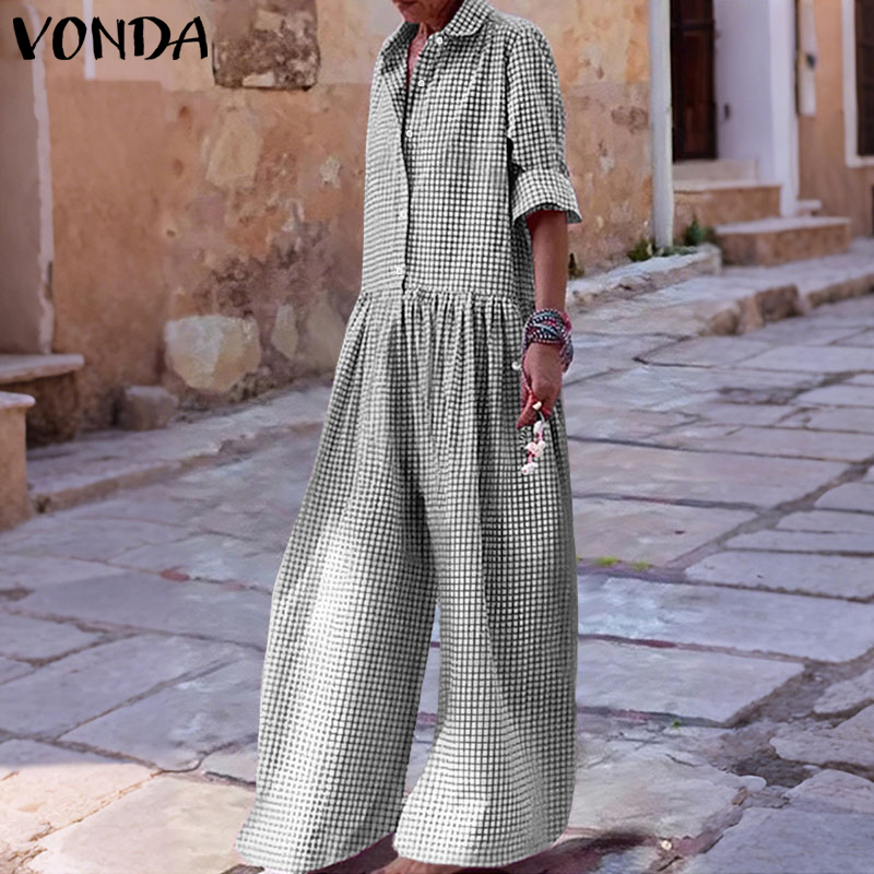 Plus Size 5XL VONDA Tute vinta - Vintage Fashion Plus Size recensione e prezzo