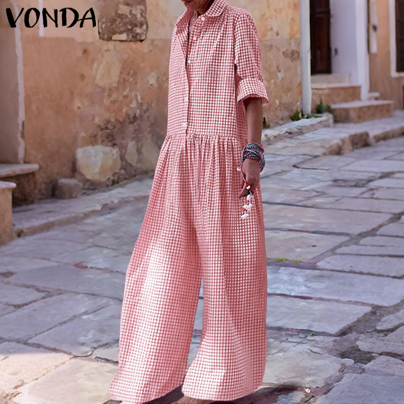 Plus Size 5XL VONDA Tute vinta - Vintage Fashion Plus Size recensione e prezzo
