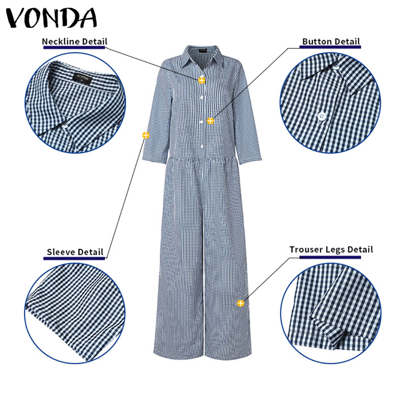 Plus Size 5XL VONDA Tute vinta - Vintage Fashion Plus Size recensione e prezzo