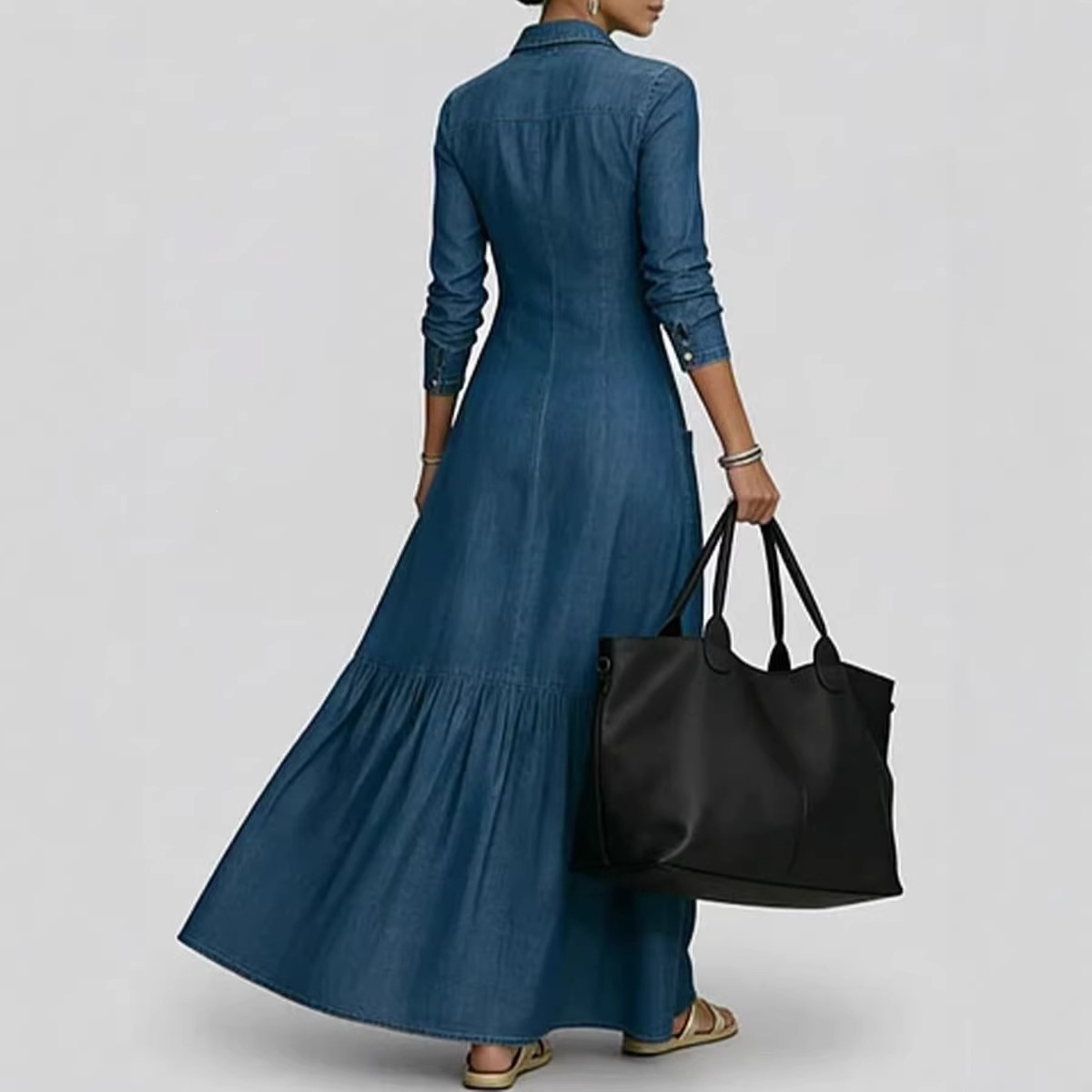 Nuovo Abito in Denim alla Moda - Vintage Fashion Women Dresses recensione e prezzo