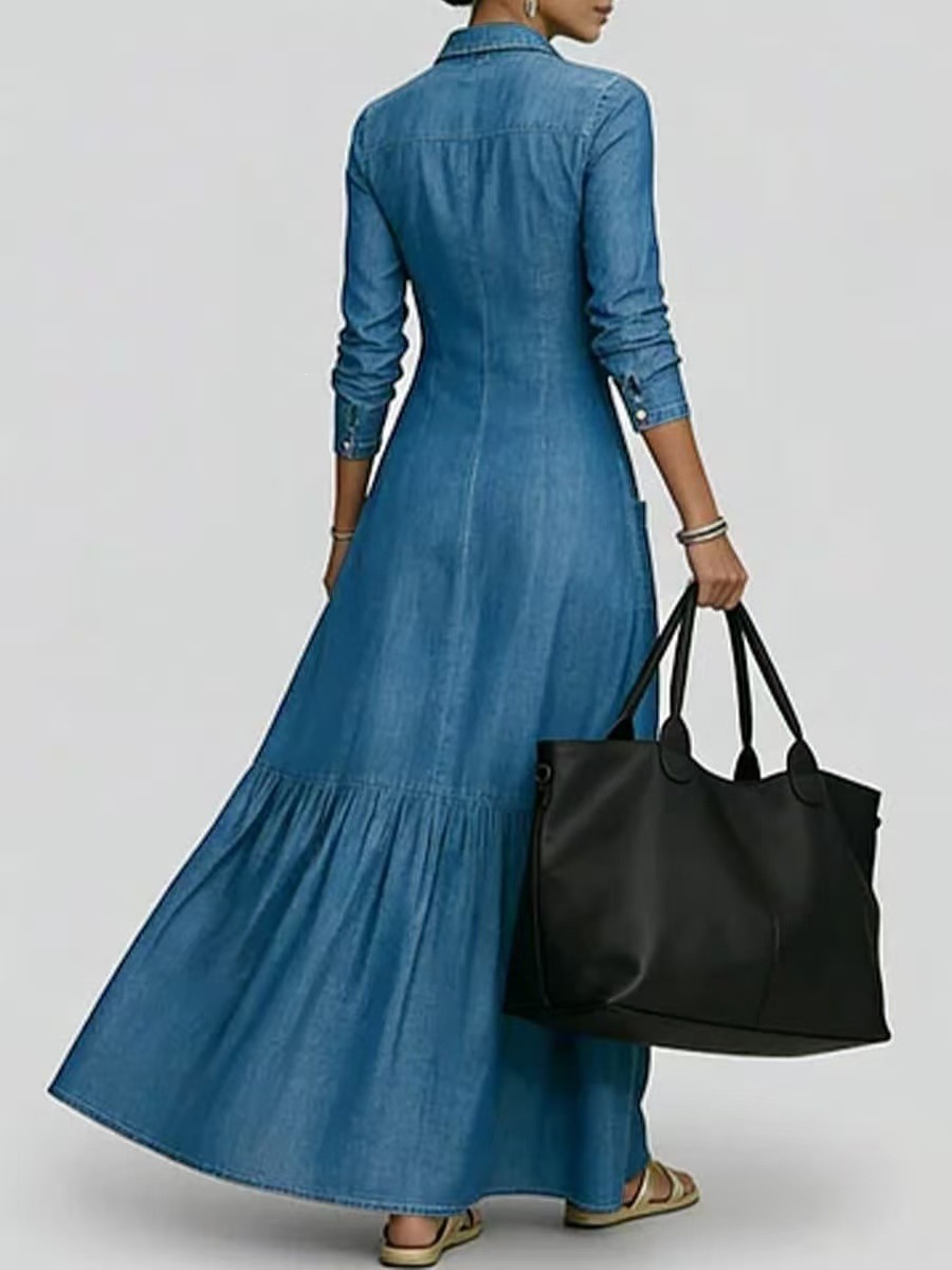 Nuovo Abito in Denim alla Moda - Vintage Fashion Women Dresses recensione e prezzo