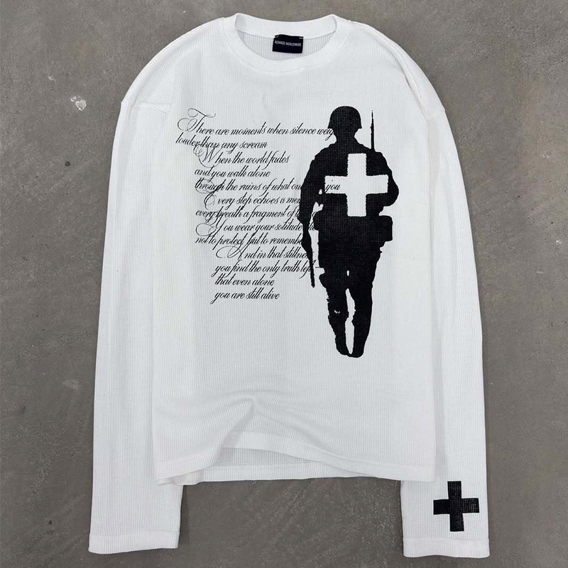 T-shirt girocollo con stampa v - Vintage Fashion Shop recensione e prezzo